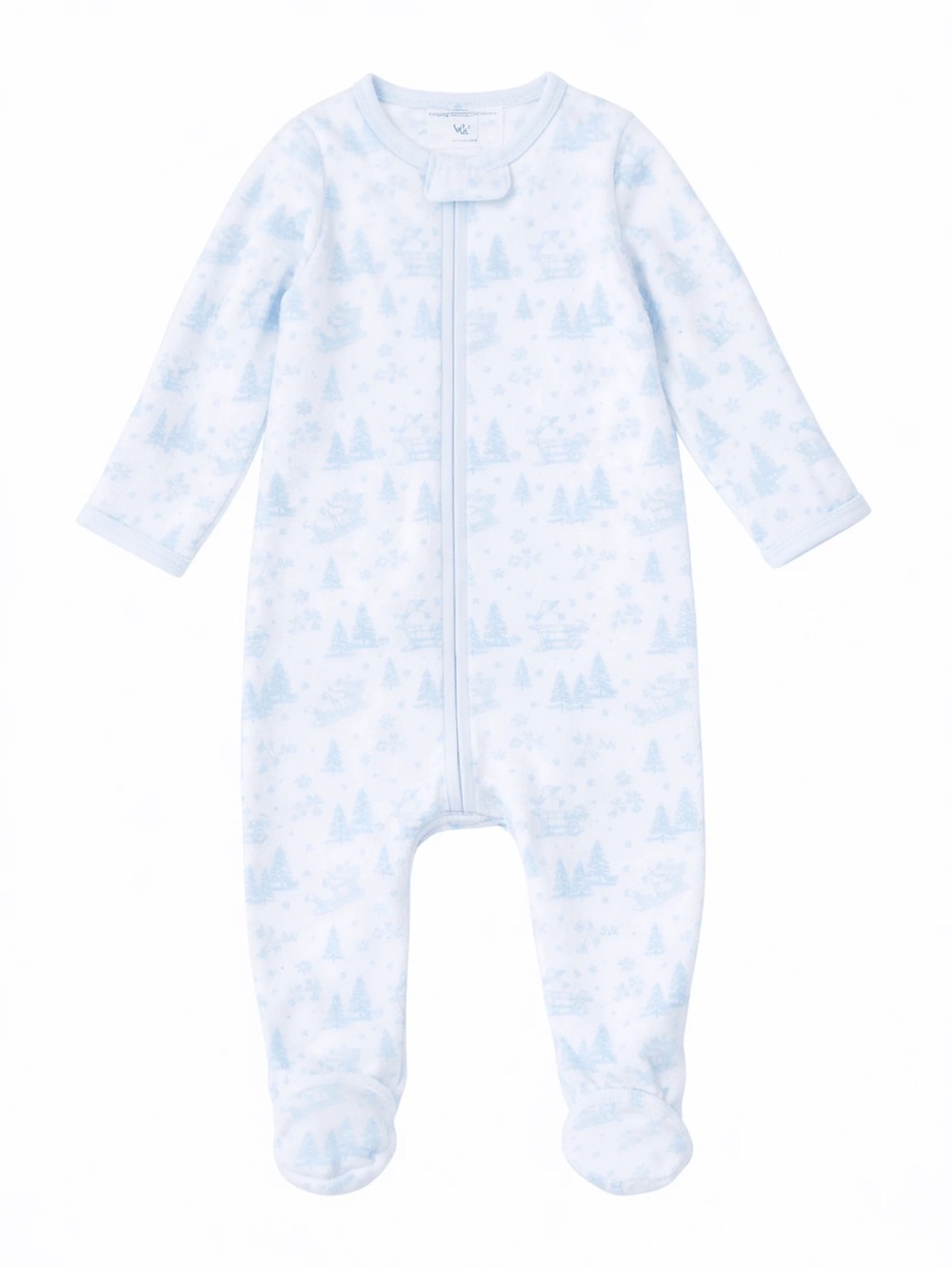 NWT: Magnolia Baby Holiday Toile Footie - Light Blue - Multiple Sizes